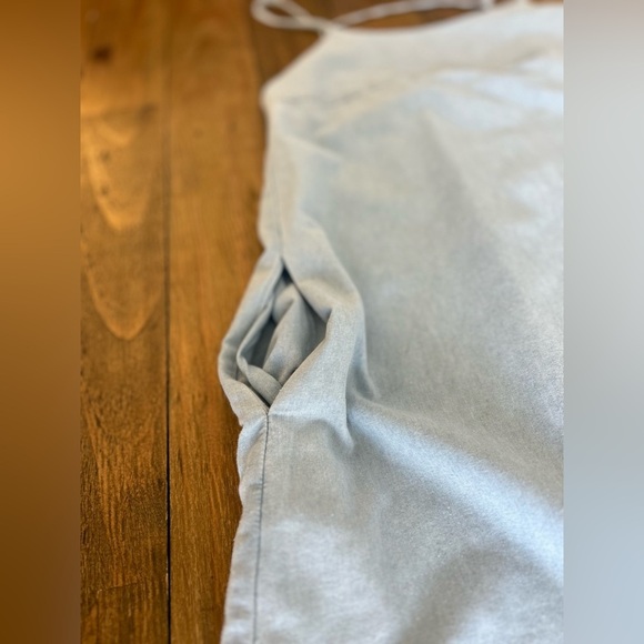 SAGE The label Chambray Blue Sleeveless Maxi Dress Pockets Spaghetti Straps - Picture 6 of 16